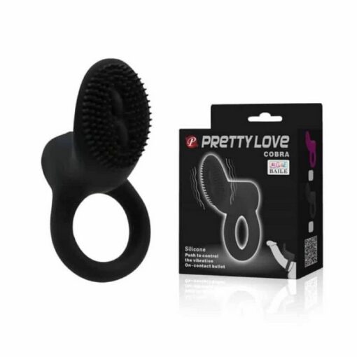Silikonski prsten za penis s vibratorom i stimulatorom - Pretty Love Cobra