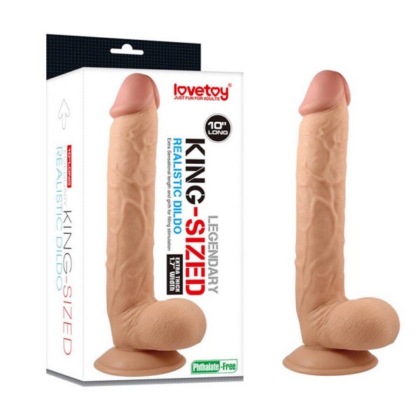 PVC dildo s testisima, 25,5 x 4,3cm - Legendary King-Sized