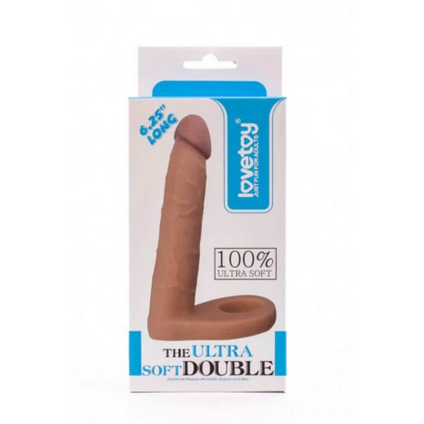 TPE dildo, 15,8 x 2,9cm, strap-on opcija - Ultra Soft Double 2