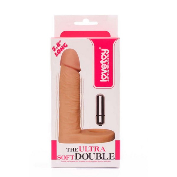 Prsten za penis s vibr. dildom, od TPE materijala - The Ultra Soft Double